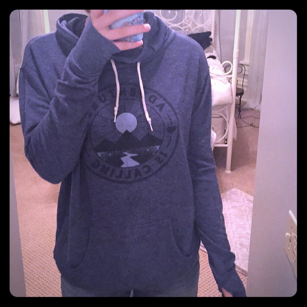 Blue Sweatshirt Pullover Wideneck